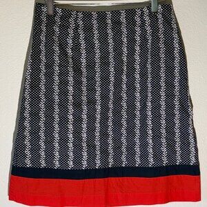 Talbots Petites Red‎ White Blue A Line Skirt Size 6P